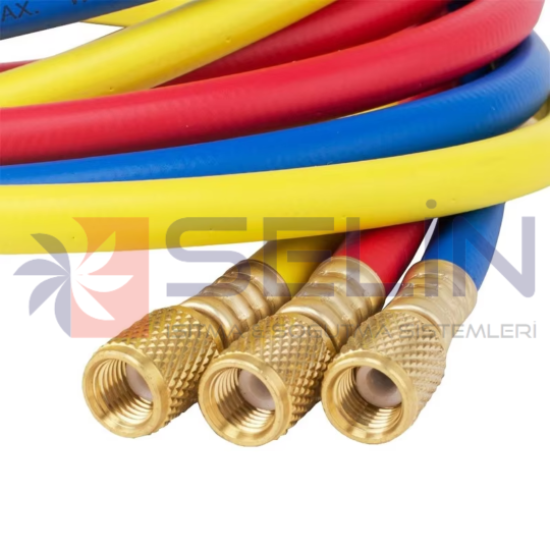 ROTHENBERGER GAZ ŞARJ HORTUMU 5’Lİ SET 90 CM [3ADET R22 + 2 ADET R410]NO:1099914