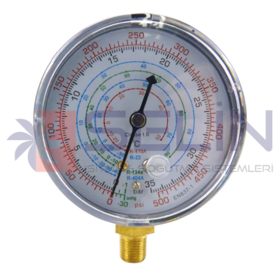 MANOMETRE ALÇAK BASINÇ SAATİ MAVİ R22-R134-R404-R410